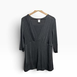Ashli Couture Surplice Faux Wrap Blouse Women's 2X Stretchy Boudoir Glam Top